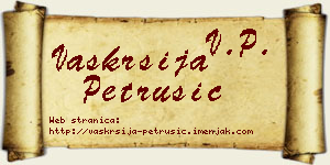Vaskrsija Petrušić vizit kartica